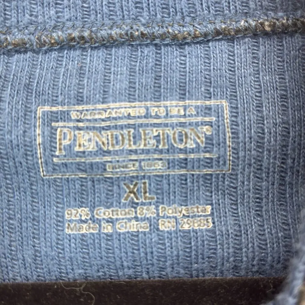 Pendleton Men’s XL Full Zip Vest Gray Ribbed Cotton Sweater Mock Neck